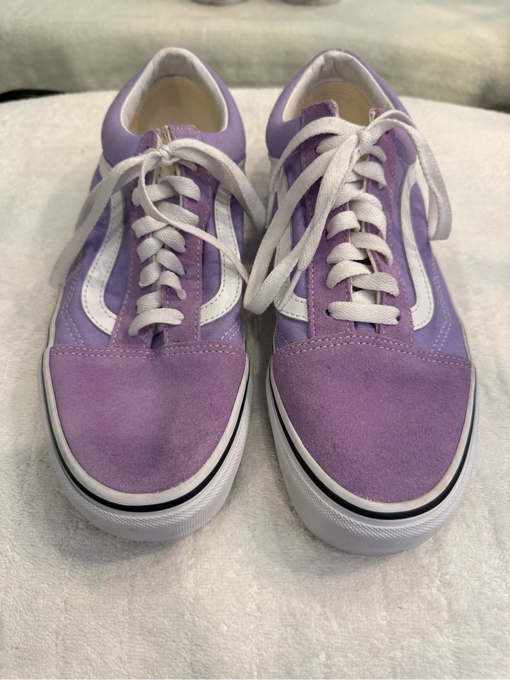 Vans Lavender Old Skool Low-Top Sneakers with White Stripe